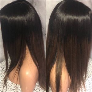 100% real human hair wig ombré